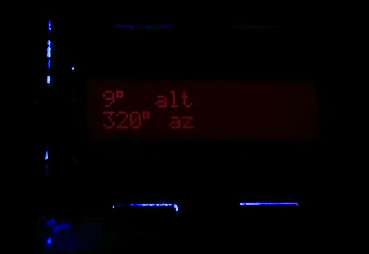 Red light coordinate display in the dark